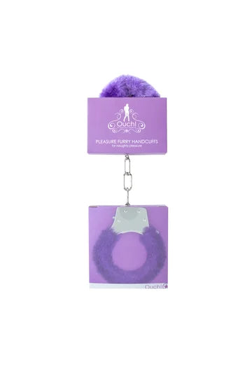 OUCH Beginner's Furry Handcuffs - Purple & Red Available