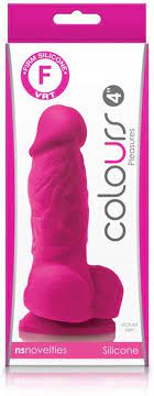 Colours 4" Dildo with Suction Base - Black Available
