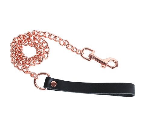 Love in Leather Lead with Gold Chain