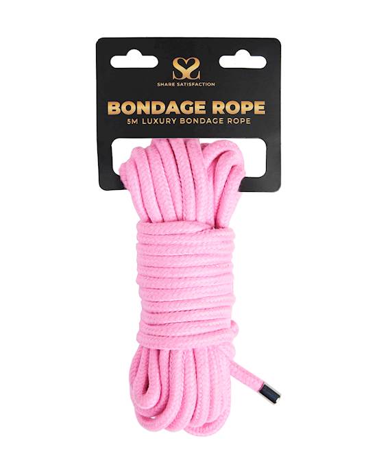 SHARE SATISFACTION LUXURY BONDAGE ROPE. 5metres - Pink, red or black