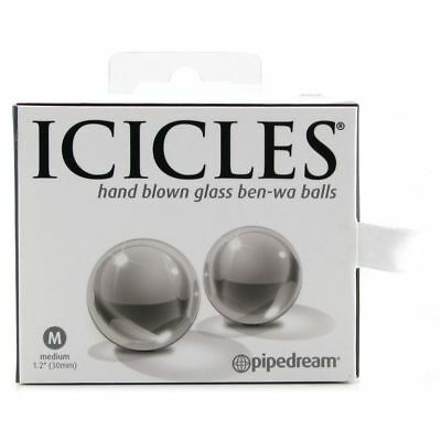 Icicles Hand Blow Glass Ben Wa Balls No 42. Medium