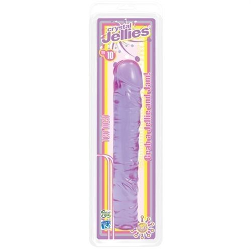 Doc Johnson Crystal Jellies - 10 Inch Classic Dong - Purple Dildos