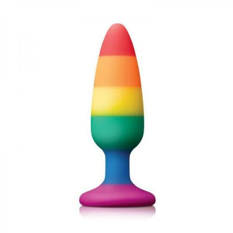 Love In Leather - Silicone pride butt plug. Available in 2 sizes